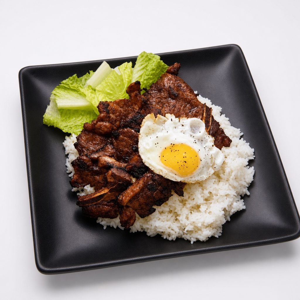 R9. Cơm Sườn Heo / Pork Chop Over Rice / 猪扒蛋饭.
