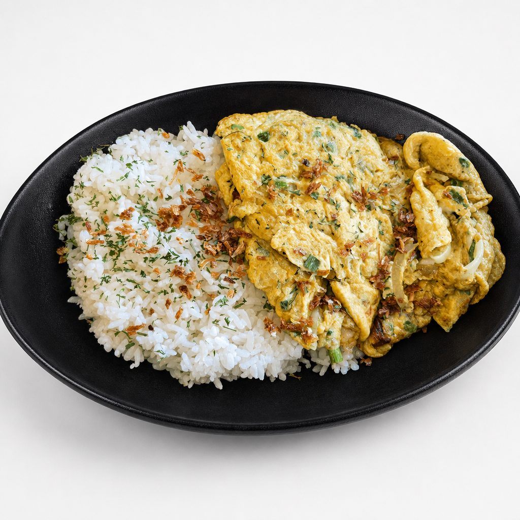 R12. Cơm Sáo Trứng Tôm / 滑蛋炒虾饭.