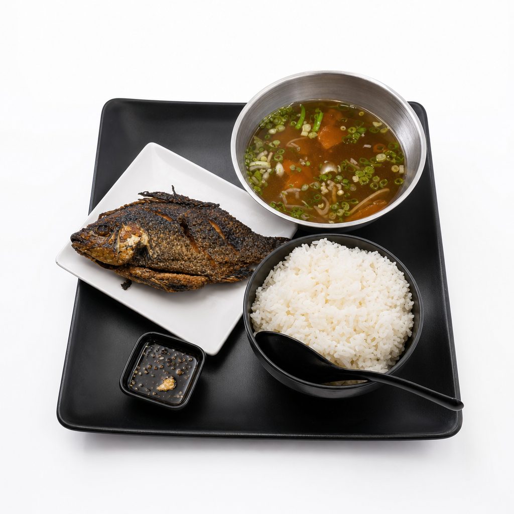 H7. Cơm Canh Chua Cá Dầm Thìa La / Fried Fish Soup / 炸鱼酸汤饭.