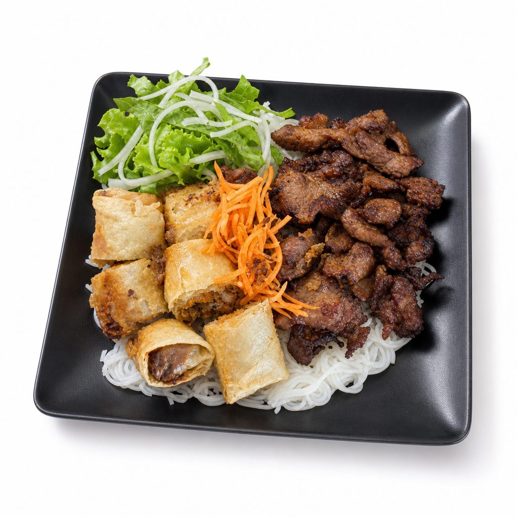 B3. Bún Cha Gio Thit Nuong / 春卷, 烤肉米粉.